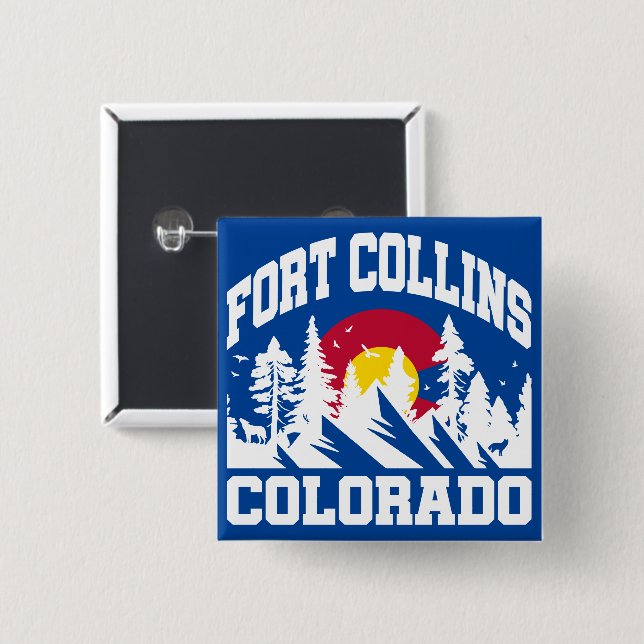 Fort Collins,Colorado 15 Cm Square Badge (Front & Back)