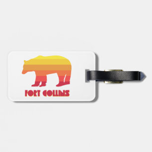 Fort Collins Colorado Rainbow Bear Luggage Tag