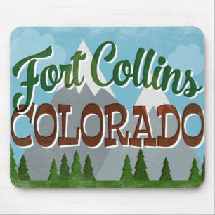 Fort Collins Colorado Snowy Mountains Mouse Pad
