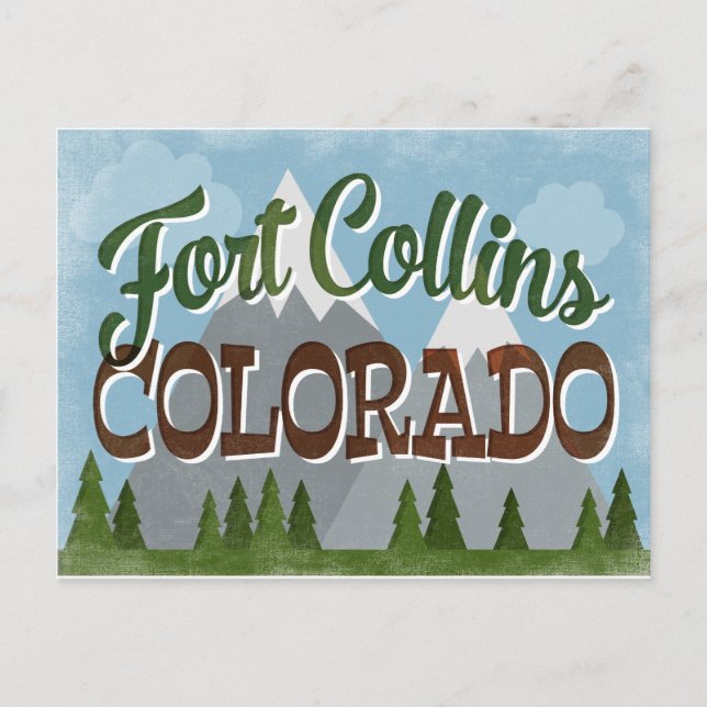 Fort Collins Colorado Snowy Mountains Postcard (Front)