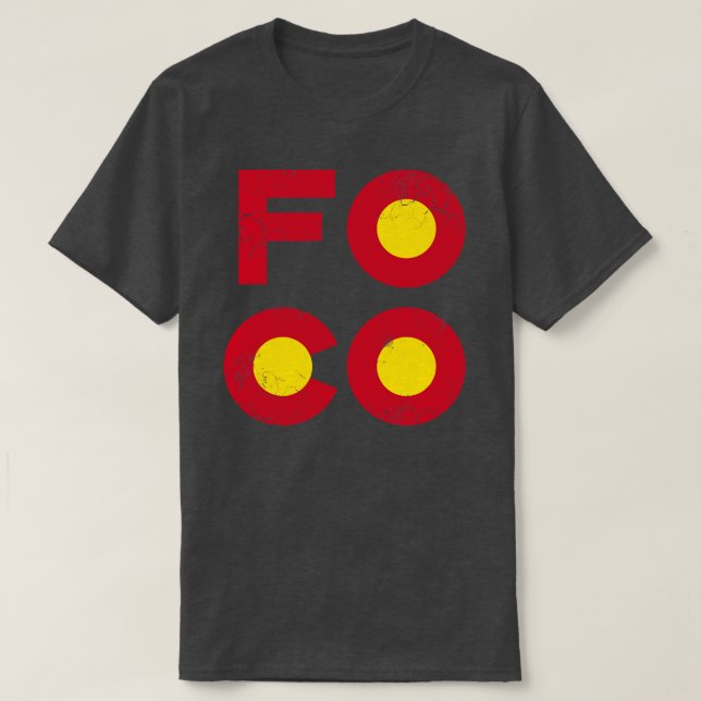 Fort Collins FOCO Colorado T-Shirt (Design Front)