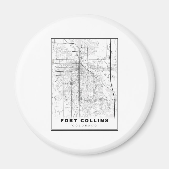 Fort Collins Map Magnet (Front)
