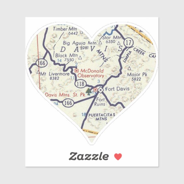 Fort Davis TX Retro Map (Sheet)