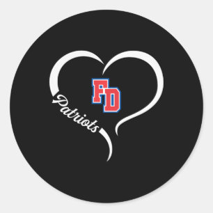 Fort Dorchester Patriots Logo Half Heart Slogan Hs Classic Round Sticker