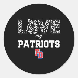 Fort Dorchester Patriots Logo Love My Team Hs  Classic Round Sticker