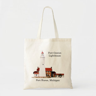 Fort Gratiot Lighthouse cut out tote bag