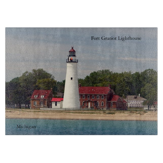 Fort Gratiot Lighthouse cutting board (Front)