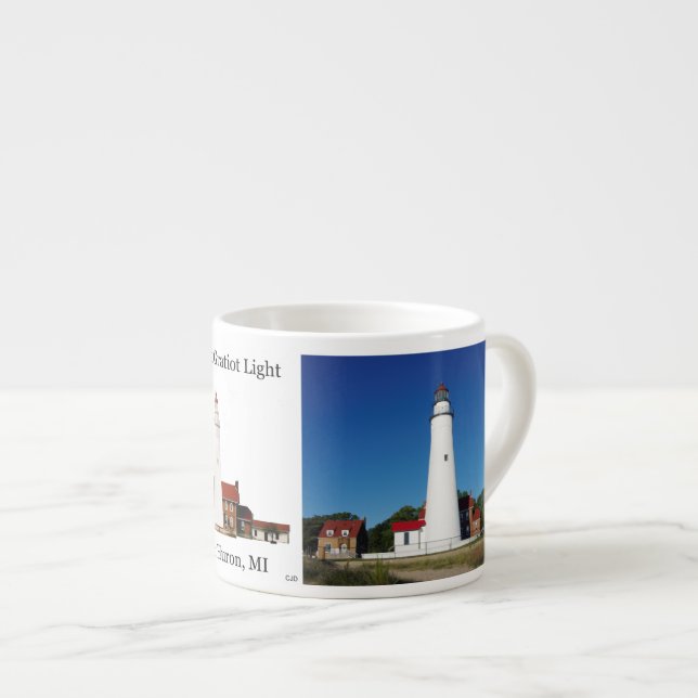 Fort Gratiot Lighthouse espresso mug (Front Right)