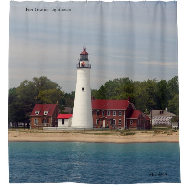 Fort Gratiot Lighthouse shower curtain (Front)