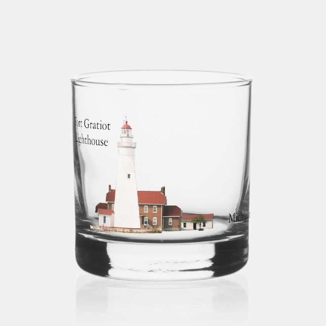 Fort Gratiot Lighthouse Whiskey Glass (Front)