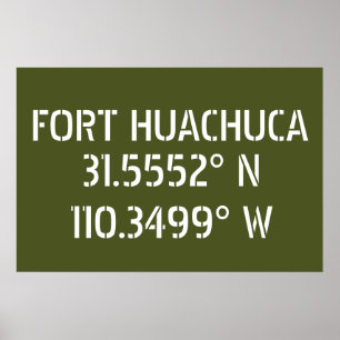 Fort Huachuca Latitude Longitude Poster