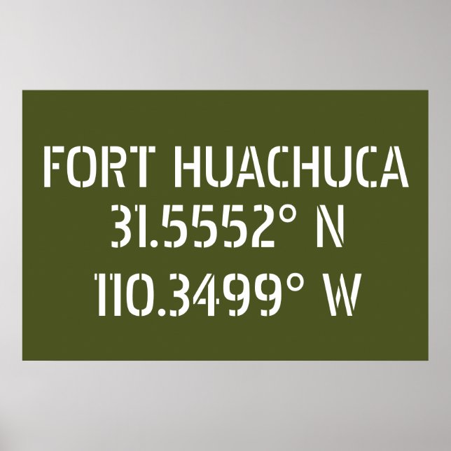 Fort Huachuca Latitude Longitude   Poster (Front)