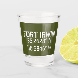 Fort Irwin Latitude Longitude Coaster Shot Glass
