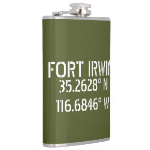 Fort Irwin Latitude Longitude Hip Flask
