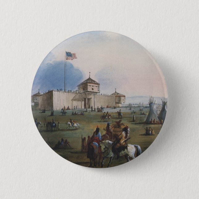 Fort Laramie, Sublette Fort, Fort William, Miller 6 Cm Round Badge (Front)