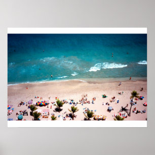 Fort Lauderdale Beach aerial ocean view photograph Poster