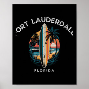 Fort Lauderdale Beach Florida Men Women Surfing Poster