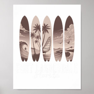 Fort Lauderdale Beach Florida Surfboard Men Women Poster