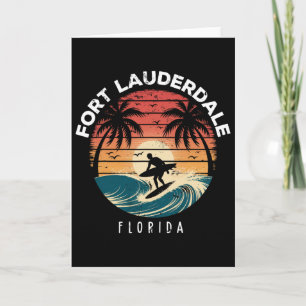 Fort Lauderdale Beach Florida Surfboard Waves Beac Card