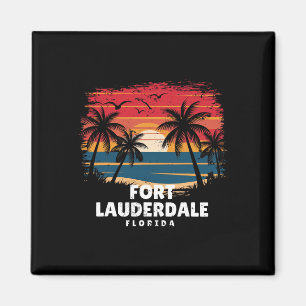 Fort Lauderdale Beach Florida Surfboarder Palm Tre Magnet