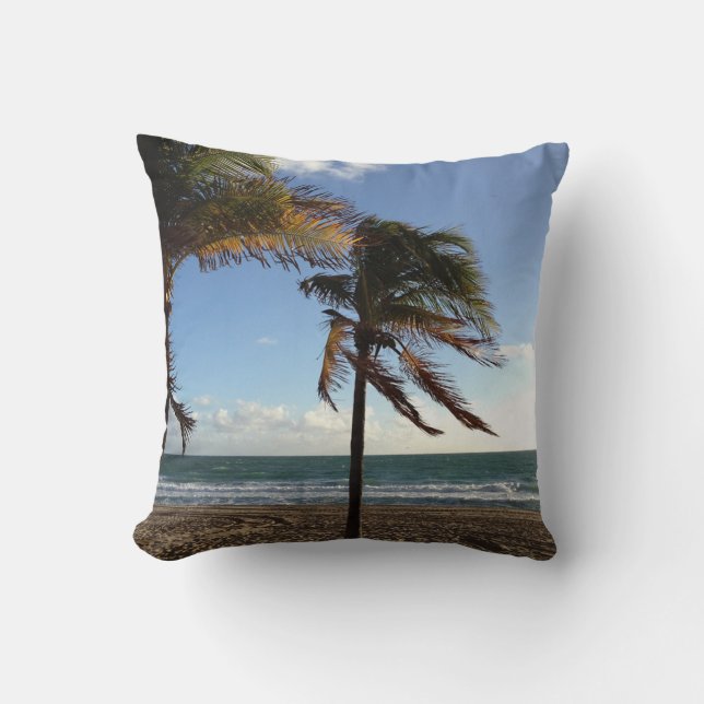 Fort Lauderdale Beach Palms Pillow (Front)