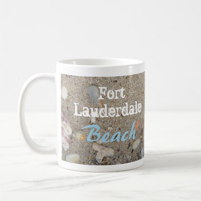 Fort Lauderdale Beach Sand, Shells, Coral Coffee Mug (Left)