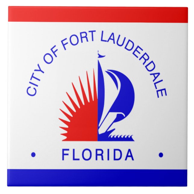 Fort Lauderdale city flag Ceramic Tile (Front)