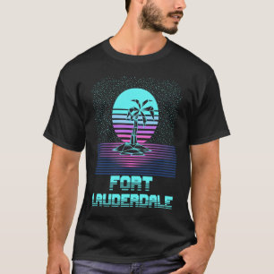 Fort Lauderdale FL Retro Vintage 80s Palm Tree Sou T-Shirt