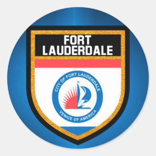 Fort Lauderdale Flag Classic Round Sticker