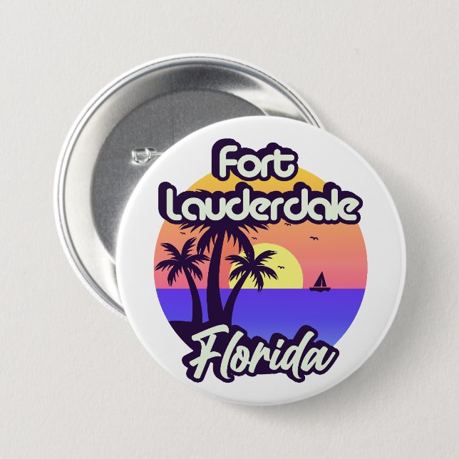 Fort Lauderdale Florida 7.5 Cm Round Badge (Front & Back)
