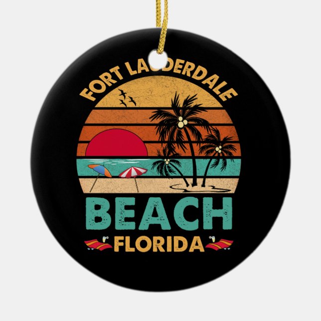 Fort Lauderdale Florida Beach FL Novelty Ceramic Ornament (Front)