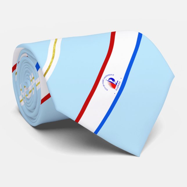 Fort Lauderdale (Florida) city flag Neck Tie (Rolled)