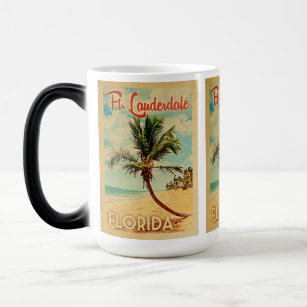 Fort Lauderdale Florida Palm Tree Beach Vintage Magic Mug