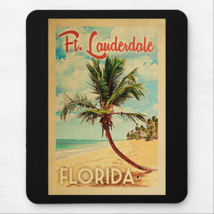 Fort Lauderdale Florida Palm Tree Beach Vintage Mouse Pad