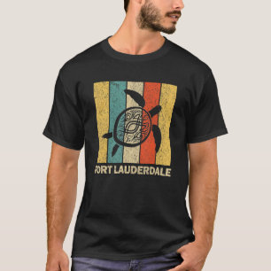 Fort Lauderdale Florida Retro 80s Tribal Sea Turtl T-Shirt