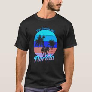 Fort Lauderdale Florida Retro Tropical Palm Trees T-Shirt