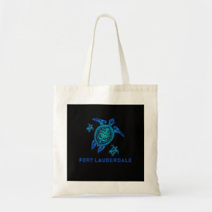 Fort Lauderdale Florida Sea Blue Tribal Turtle Tote Bag