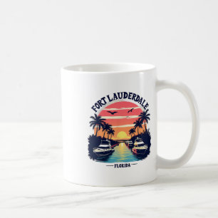 Fort Lauderdale Florida Sunset Boating Scene  Coffee Mug
