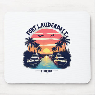 Fort Lauderdale Florida Sunset Boating Scene Mouse Pad