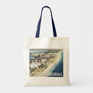 Fort Lauderdale Florida vintage aerial photo Tote Bag