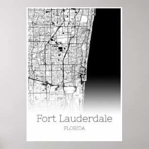 Fort Lauderdale Map - Florida - City Map Poster