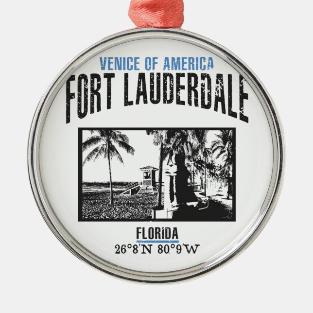 Fort Lauderdale Metal Tree Decoration (Front)