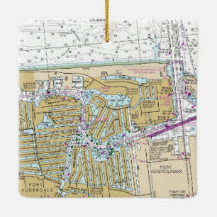 Fort Lauderdale Nautical Chart Ceramic Ornament