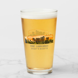 Fort Lauderdale Skyline & Coordinates  Glass