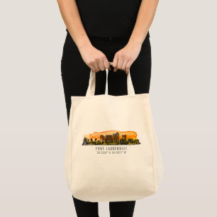 Fort Lauderdale Skyline & Coordinates  Tote Bag