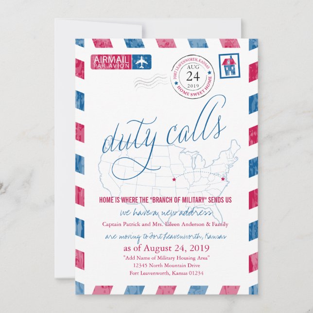 Fort Leavenworth Military Moving Announcement (Front)