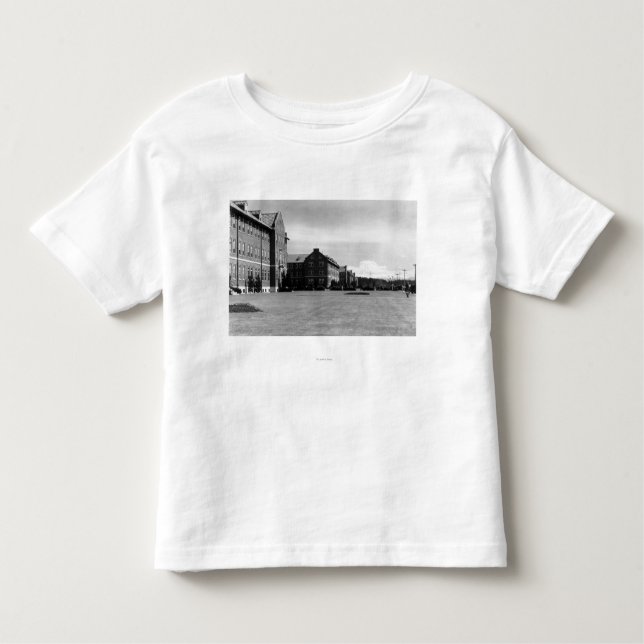Fort Lewis, WA View of Barracks and Mt. Rainier Toddler T-Shirt (Front)