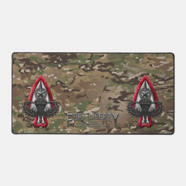 Fort Liberty Camo Desk Mat (Front)