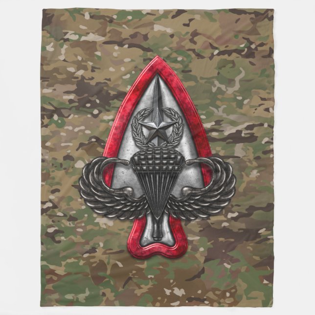 Fort Liberty Camo Fleece Blanket (Front)
