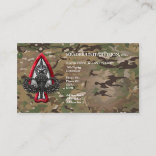 Fort Liberty Customisable OCP Camo Business Card